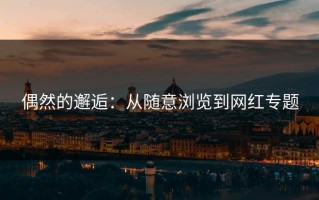 偶然的邂逅：从随意浏览到网红专题