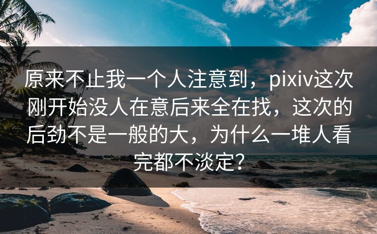 原来不止我一个人注意到，pixiv这次刚开始没人在意后来全在找，这次的后劲不是一般的大，为什么一堆人看完都不淡定？-第1张图片-p站助手导航站 | p站搬运工视频库