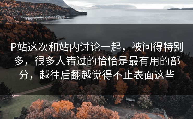 P站这次和站内讨论一起，被问得特别多，很多人错过的恰恰是最有用的部分，越往后翻越觉得不止表面这些-第1张图片-p站助手导航站 | p站搬运工视频库
